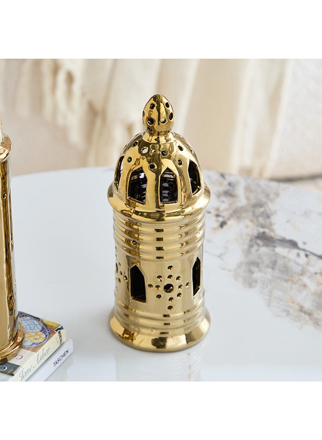 Home Box Ceramic Lantern Accent - Gold - Image 2